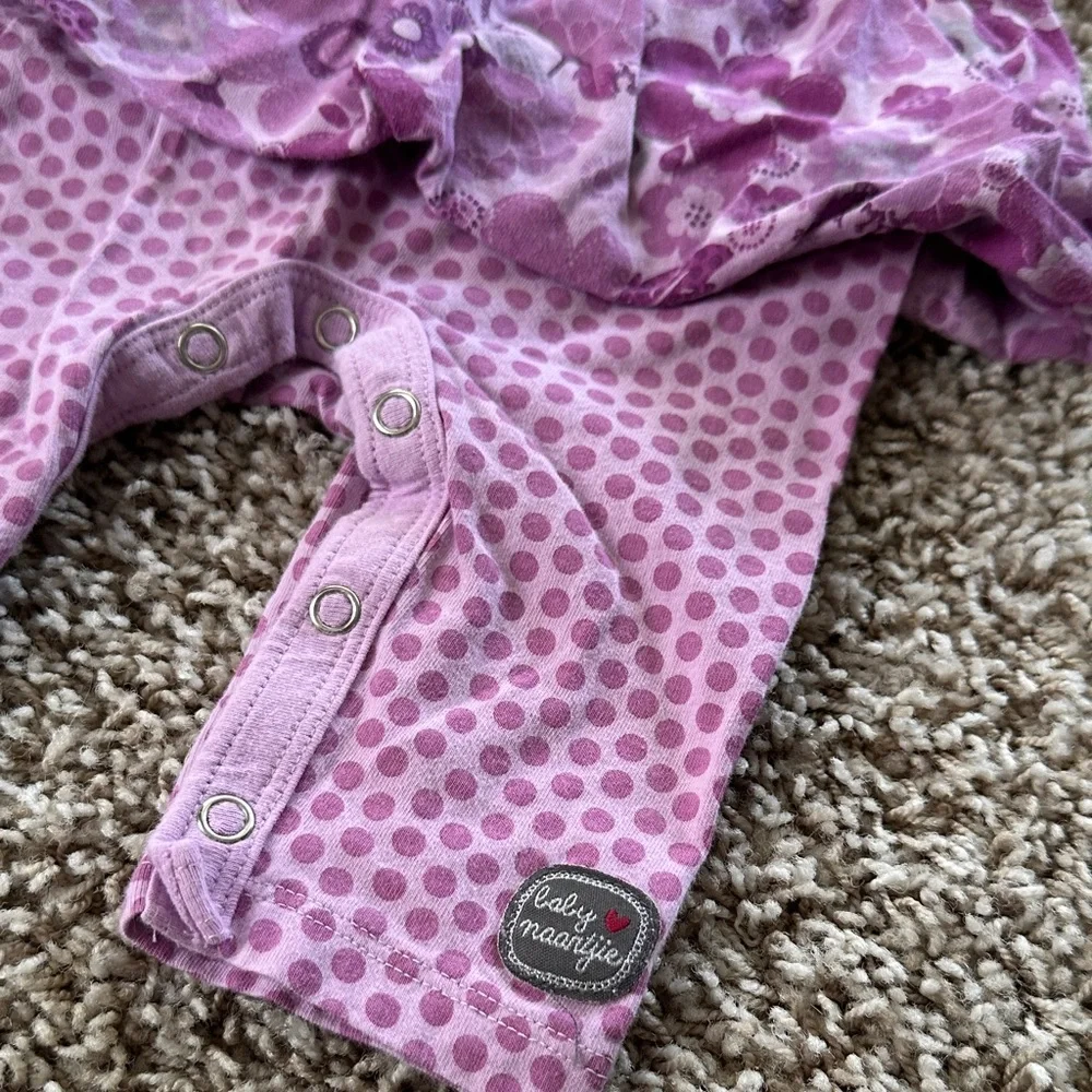 Naartjie Lavender Floral One Piece Onesie Jumper Snap Closure girls ruffles